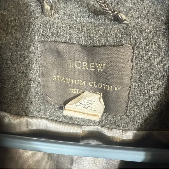 J. Crew Pea Coat Stadium Cloth Nello Gori Gray Gold Button Jacket size 8‎ - Picture 7 of 12